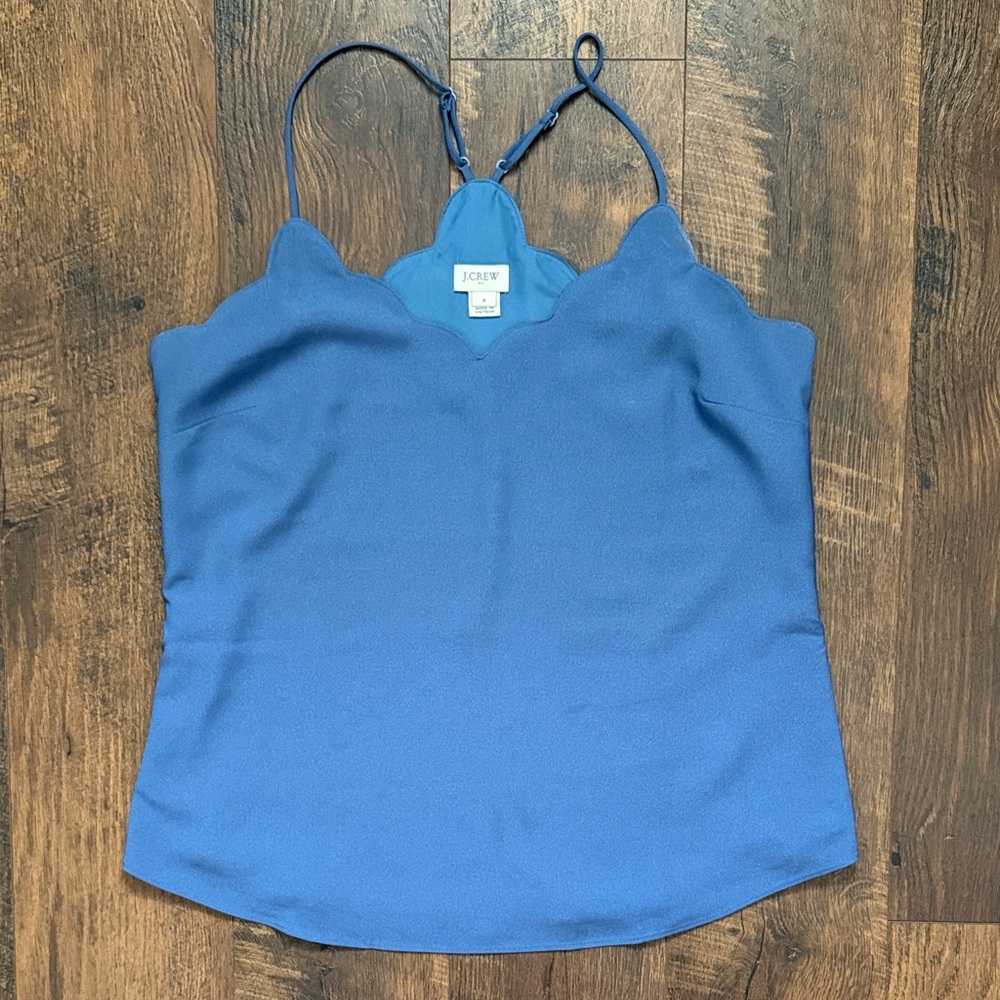 J. Crew Factory Scalloped Blue Camisole